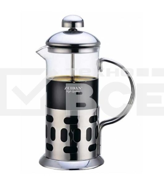 Френч-пресс Zeidan, Z-4202, 0,35 л, нержавеющая сталь, термостойкое стекло, подарочная упаковка