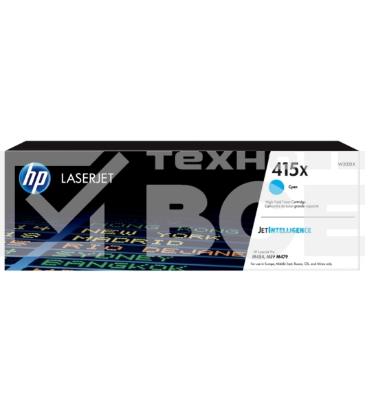 Картридж лазерный HP 415X W2031X голубой для HP HP LJ M454/MFP M479 (6000стр.)