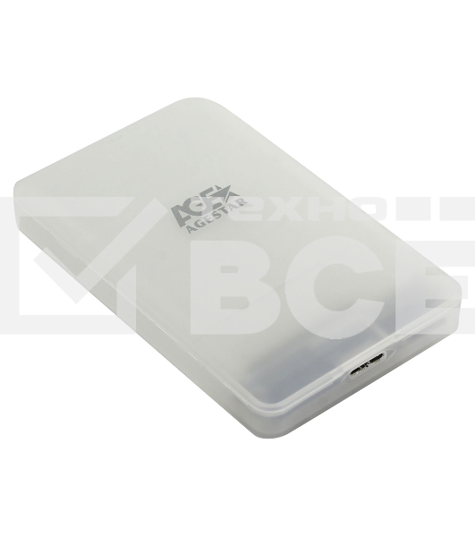 Внешний корпус для HDD/SSD AgeStar 3UBCP3 SATA пластик белый 2.5