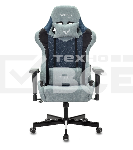 Кресло игровое Бюрократ VIKING 7 KNIGHT BL FABRIC синий текстиль/эко.кожа крестовина металл/пластик