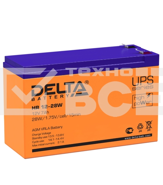 Батарея Delta HR 12-28 W (12V, 7Ah)
