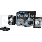Компьютерные игровые колонки Genius SW-G2.1 1200, 100-240В,36Вт (Сабвуфер: 24Вт, Сателлиты: 6Втx2), мощные басы, синяя подстветка, блок управления, разъем, фото3