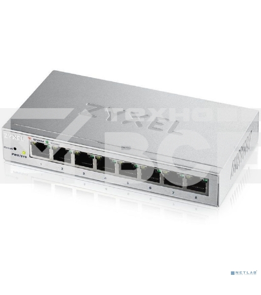 Коммутатор ZyXEL GS1200-8 Smart 8-port GbE Web Managed Switch, 60W, VLAN, IGMP, QoS, Link Aggregation