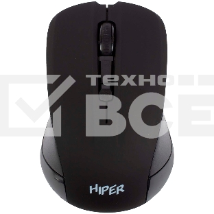 Мышь беспроводная HIPER HOMW-101 /1000-1600 dpi/оптический/4 кнопки/Soft-touch покрытие/USB-приемник/2,4 ГГц/батарея 1хАА/черный (HOMW-101)