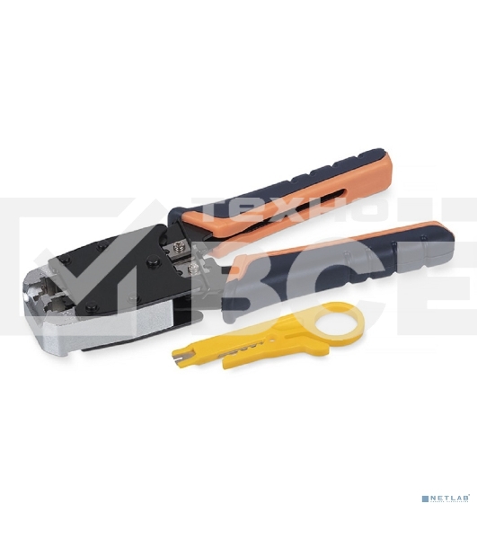 Инструмент для обжима проводников Cabeus, RJ-45 (8P8С); RJ-12 (6P6С), профессиональный, (HT-500)