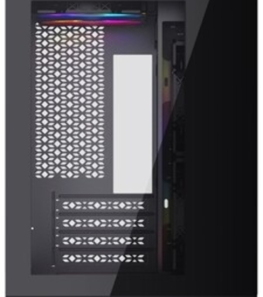 Компьютерный корпус Powercase Vision Micro, Black, Tempered Glass, 4х 120мм 5-color fan, черный, mATX (CVBM-L4)