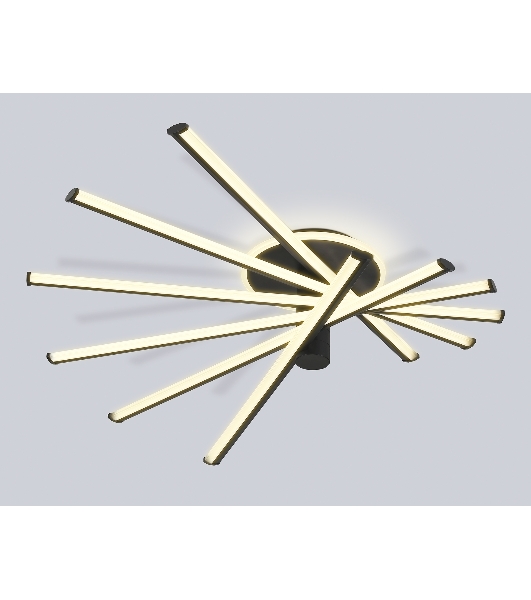Потолочный светодиодный светильник Ambrella light FL6232 BK черный 96W 3000K-6400K 605*605*200 (ПДУ ИК)