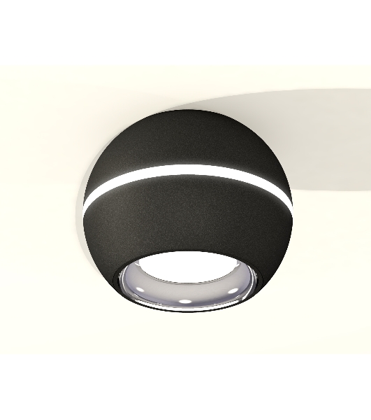Светильник Ambrella Light XS1102002 SBK/PSL черный песок/серебро полированное MR16 GU5.3 LED 3W 4200K (C1102, N7023)