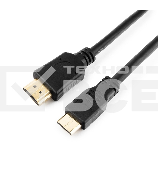 Кабель Cablexpert HDMI-mini HDMI CC-HDMI4C-6, 19M/19M, v2.0, медь, позол.разъемы, экран, 1.8м, черный, пакет