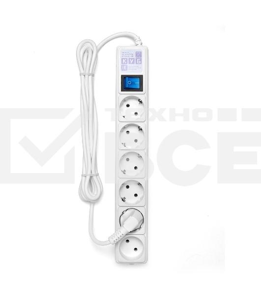 Фильтр-удлинитель PowerCube (SPG(5+1)-16B-3M) 6 розеток, 3м,16А/3,5 кВт, белый