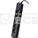 Фильтр SVEN SF-05LU 3.0 м (5 евро розеток,2*USB(2,4А)) черный, цветная коробка Surge protector SVEN SF-05LU 3.0 м (5 евро розеток,2*USB(2,4А)) черный, цветная коробка, фото8