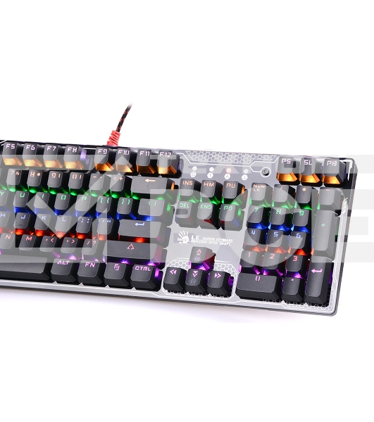 Клавиатура A4Tech Bloody B810R серый/черный USB Gamer LED