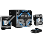 Компьютерные игровые колонки Genius SW-G2.1 1200, 100-240В,36Вт (Сабвуфер: 24Вт, Сателлиты: 6Втx2), мощные басы, синяя подстветка, блок управления, разъем, фото 1
