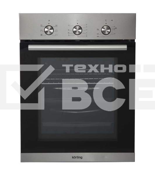 Встраиваемая электрическая духовка Korting OKB 4630 CMX / 59.6 х 45 x 55 см, 6 режимов нагрева, механическое управление, утапливаемые переключатели, таймер, нержавеющая сталь