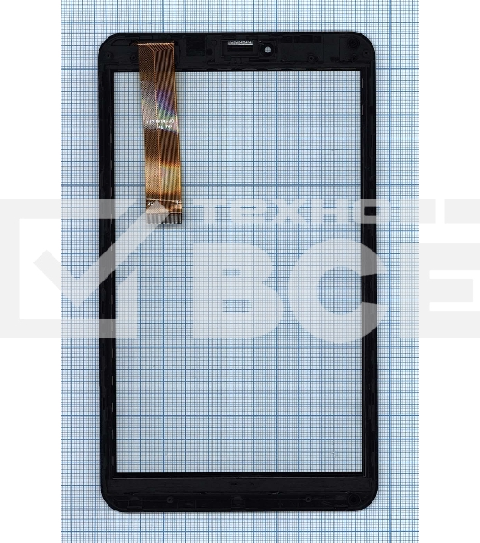 Сенсорное стекло (тачскрин) для Irbis TZ90, черное с рамкой