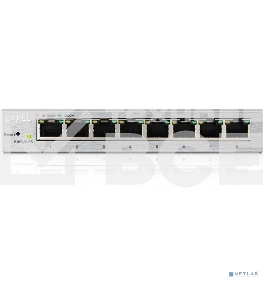 Коммутатор ZyXEL GS1200-8 Smart 8-port GbE Web Managed Switch, 60W, VLAN, IGMP, QoS, Link Aggregation