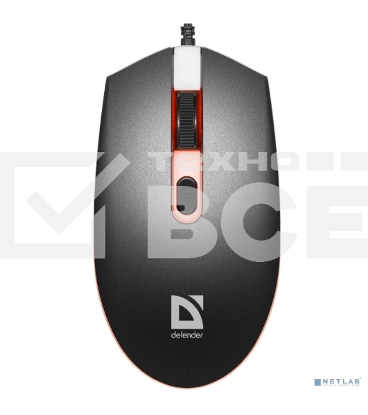 Мышь проводная Defender Dot MB-986 черный, 1600 dpi, USB, кнопки - 4