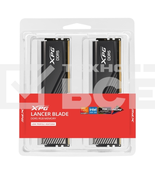 Оперативная память XPG Lancer Blade, DDR5, 32GB (2x16GB), 6000MHz, CL34, DIMM, с радиаторами, RGB, черный