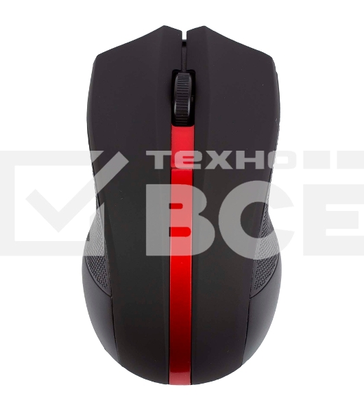 Мышь беспроводная HIPER HOMW-073 черный/красный, 1000 dpi, радиоканал, USB, кнопки - 3