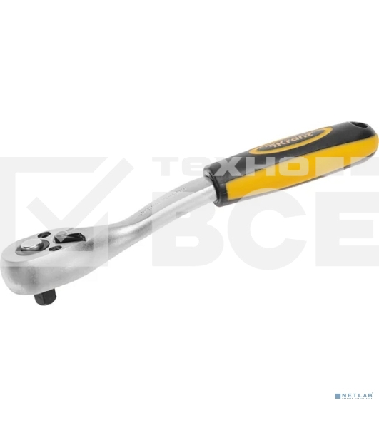 Ключ-трещотка для торцовых головок Kranz 1/4, СrV, 72 зубца