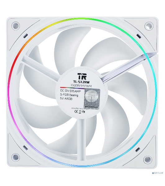 Кулер для корпуса Thermalright TL-S12RW Reverse (120x120x25mm, 4-pin PWM, ARGB, 47.6CFM, 23.2dBA, 1500RPM, White)