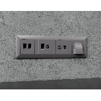 Комплект механизма компьютерной двойной розетки RJ-45 (8P8C) CAT6 с автоматической защитной шторкой ALFA Сталь матовый QUANT (AP5121, VM189) MA512110, фото3