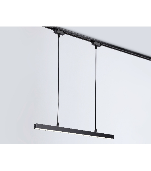 Трековый однофазный подвесной светодиодный светильник Ambrella light GL6785 BK черный LED 24W 3000K 600*22*1025