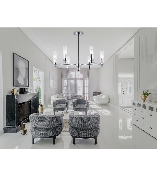 Люстра Ambrella light LH55151/6 CH/CL хром/прозрачный E14/6 max 40W D675*520