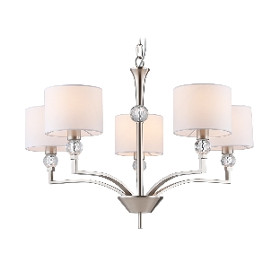 Люстра Ambrella light LH71121/5 SN/WH никель/белый E14/5 max 40W D660*880