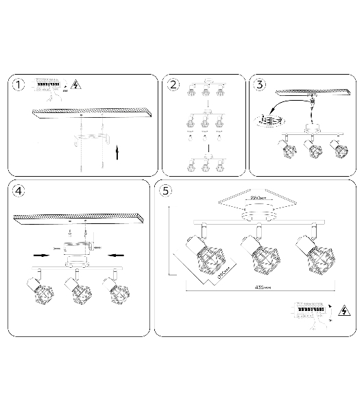 Светильник Ambrella light TR8753/3 BK/WD черный/дерево IP20 E27/3 435*115*200