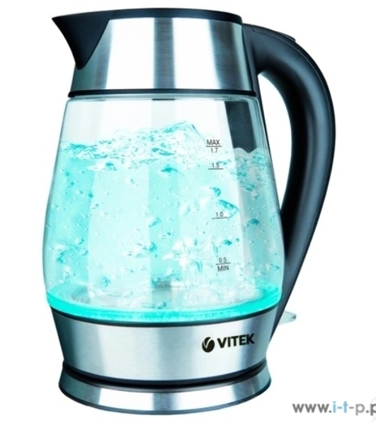 Чайник Vitek VT-7037(TR) Мощность 2200 Вт Макс. объем 1,7 л Корпус из термостойкого стекла.