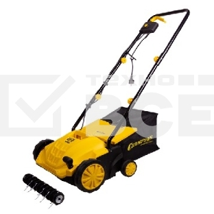 Скарификатор электрический Champion ESC1532 Мощность двигателя 1500 Вт, Напряжение сети 230,50 В, Гц, Вес c травосборником 9,3 кг, Ширина обработки 320 мм, Высота аэрации -4/0/+4/+12 мм, Высота скарификации -12/-8/-4/+4 мм, Тип/объем травосборника ткань/35 л, Регулировка высоты кошения/количество положений 4, Уровень мощности звука 96 дБ, Уровень звукового давления скарификатор/аэра 80/81 дБ, Уровень вибрации на рукоятке 3,245/3,335 (K=1,5 м/с) м/с2.