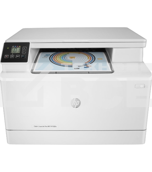 МФУ лазерный HP Color LaserJet Pro MFP M182n (7KW54A), A4, цветной, печ. до 16 стр/мин., 600 x 600 dpi (печать) 1200x1200dpi (скан.), USB, RJ-45, Air Print, Mopria