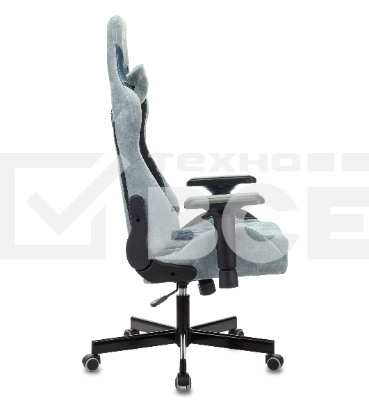 Кресло игровое Бюрократ VIKING 7 KNIGHT BL FABRIC синий текстиль/эко.кожа крестовина металл/пластик