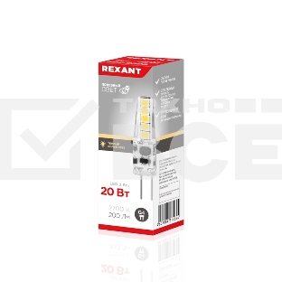 Лампа светодиодная Rexant капсульного типа JC-SILICON G4 220 В 2 Вт 2700 K теплый свет (силикон)