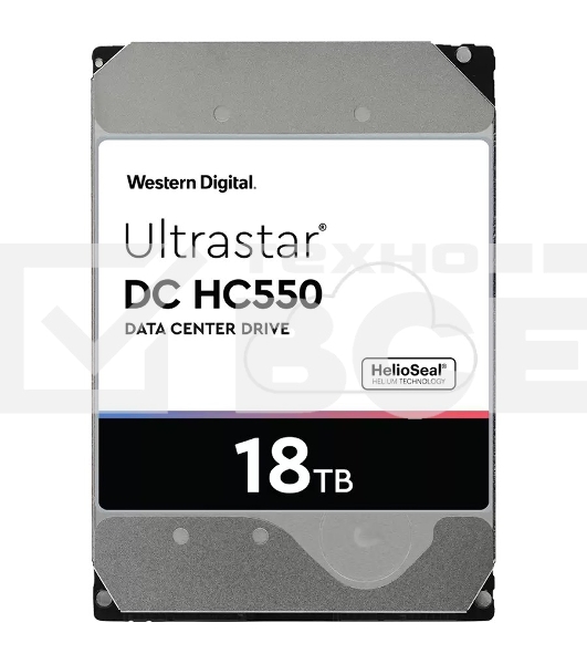 Жесткий диск Western Digital Original SATA-III 18Tb 0F38459 WUH721818ALE6L4 Ultrastar DC HC550 (7200rpm) 512Mb 3.5