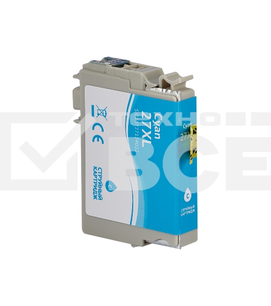 Струйный картридж Sakura C13T27124022 (27XL Cyan) для Epson, голубой, 14,6 мл., 1100 к.