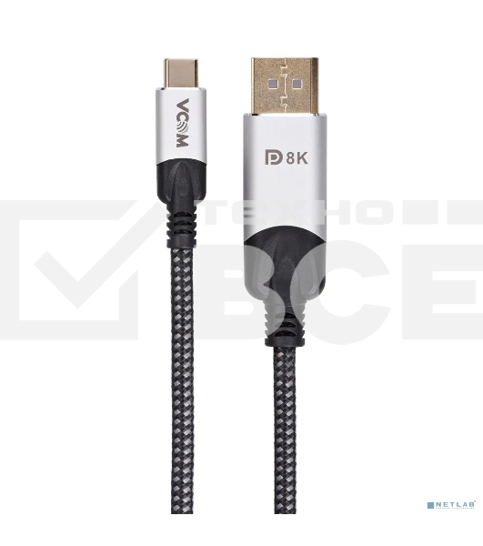 Кабель-адаптер USB 3.1 Type-Cm --> DP(m) 8K@60Hz, 1.8m , Alumi Shell,VCOM