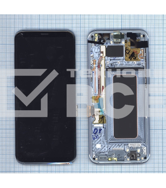 Дисплей для Samsung Galaxy S8 Plus SM-G955F черный с голубой рамкой