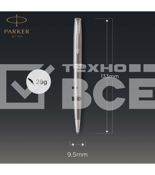Ручка шариковая Parker Sonnet Core K526 (CW1931512) Stainless Steel CT M черн. черн. подар.кор.
