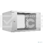 Шкаф телекоммуникационный Cabeus WSC-05D-6U55/45 настенный 19' 6U, серия LIGHT разборный, дверь стекло, серый, фото 1