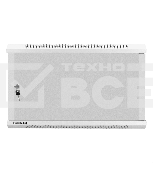Шкаф телекоммуникационный 19' настенный 6U ExeGate EC-WM-6U.600.M.GREY (19', 6U, 600x600x370 мм (ШхГхВ), передняя дверь металл, съемные боковые панели, пыле- и влагозащита IP23, светло-серый RAL 7035)