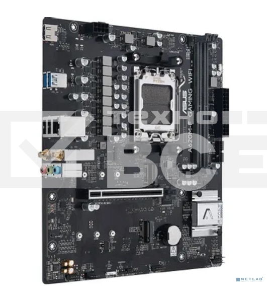 Материнская плата ASUS A620M-F GAMING WIFI, AM5, AMD A620, 2xDDR5, 2xM.2, 1xPCIe 4.0 x16, 1xHDMI, 1x2.5Gb LAN, Wi-Fi 6E, Bluetooth 5.3, 2xUSB-A 5Gbps, 2xUSB-A 2.0, 3x3.5 мм, 7.1, mATX