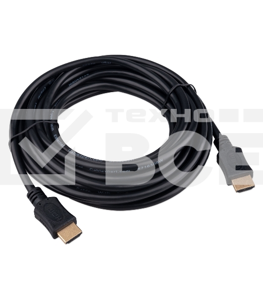 Кабель HDMI Cablexpert CC-HDMI4L-5M, 19M/19M, v2.0, Light, позол.контакты, экран, 5м, черный, пакет
