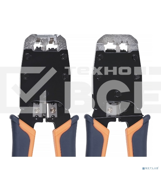 Инструмент для обжима проводников Cabeus, RJ-45 (8P8С); RJ-12 (6P6С), профессиональный, (HT-500)