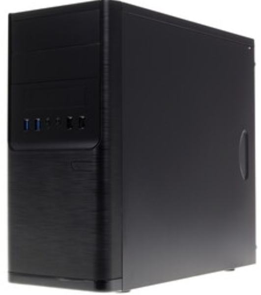 Компьютерный корпус InWin POWERMAN ES701BK USB 3.0 (Mini Tower, mATX, 450W PM-450ATX, USB 3.0x2, USBx2 + Audio, черный)