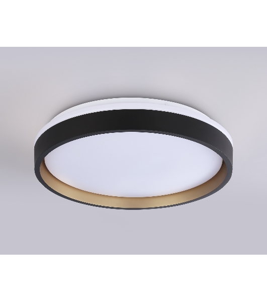 Светодиодный светильник RGB Ambrella light FZ604 BK/GD черный/золото IP20 46W 3000K-6500K+RGB D390*80 (ПДУ ИК)