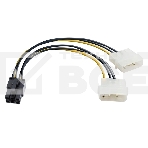 Переходник питания PCI-Express 6pin (от 2х разъемов Molex (IDE) блока питания), 15см Exegate EX138937RUS, фото 1
