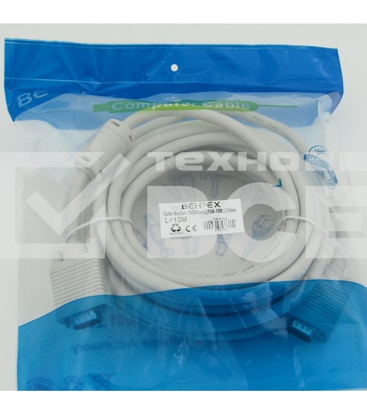 Кабель монитор - SVGA card (15M-15M) 2 filters 10m