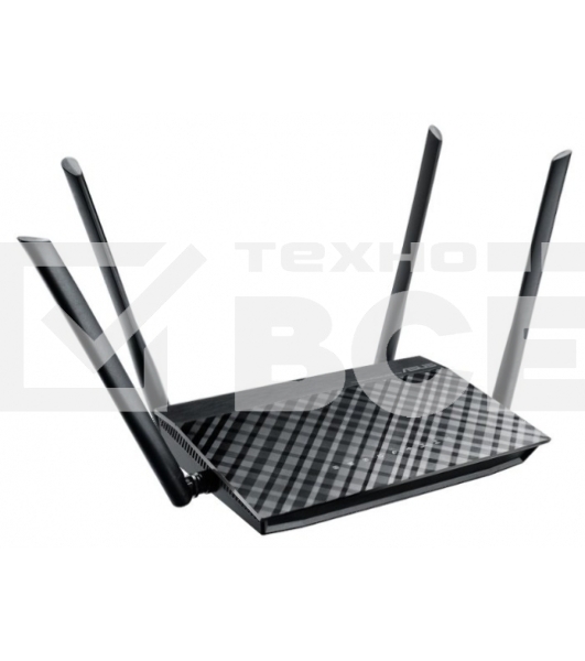 Маршрутизатор беспроводной Asus RT-AC1200 10/100BASE-TX черный (Dual Band)